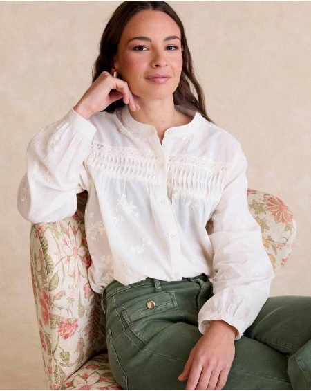 Polín Et Moi Embroidered Shirt Lidia Blouses And Shirts Raw Women