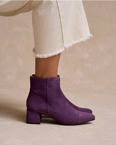 Polín Et Moi Footwear Women Eggplant Polita Low Ankle Boots
