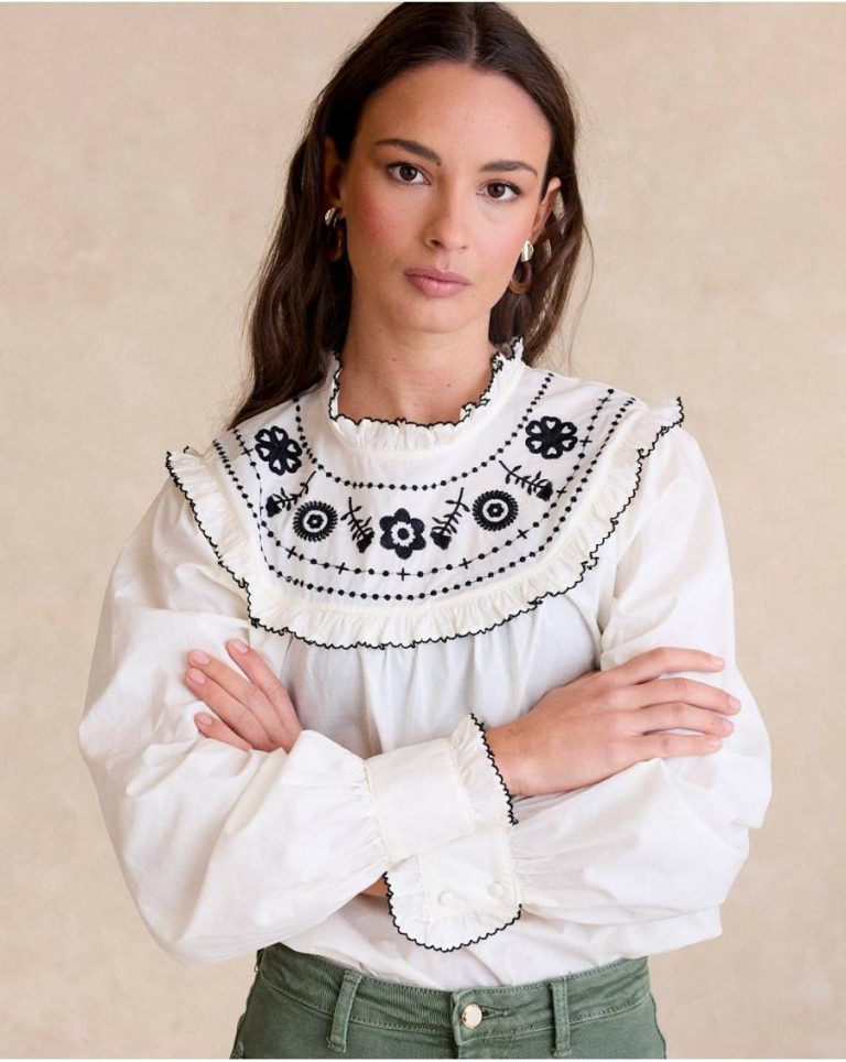 Polín Et Moi Indiana Collar Blouse Women White Blouses And Shirts - Image 4