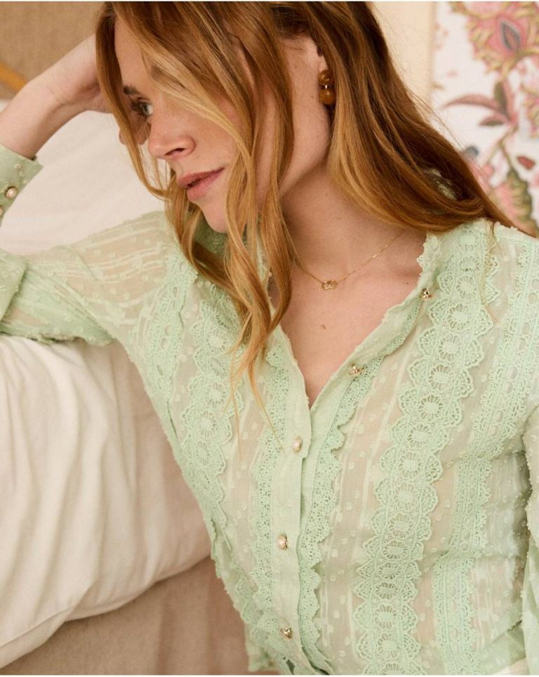 Polín Et Moi Mint Blouses And Shirts Women Plumeti Cali Shirt - Image 5