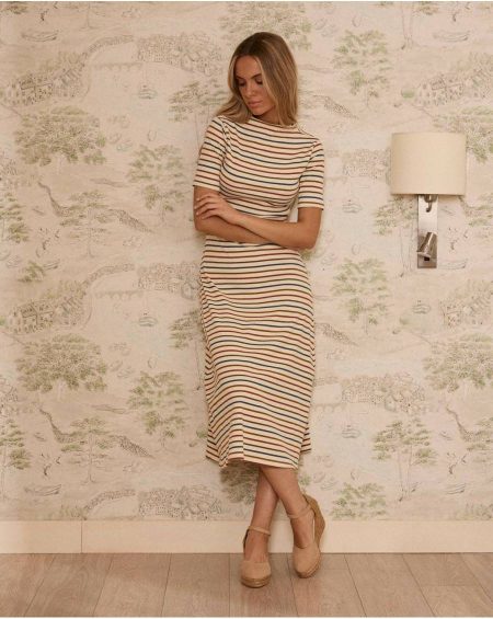 Polín Et Moi Raw Women Mirena Striped Dress Knitted Dresses And Jumpsuits
