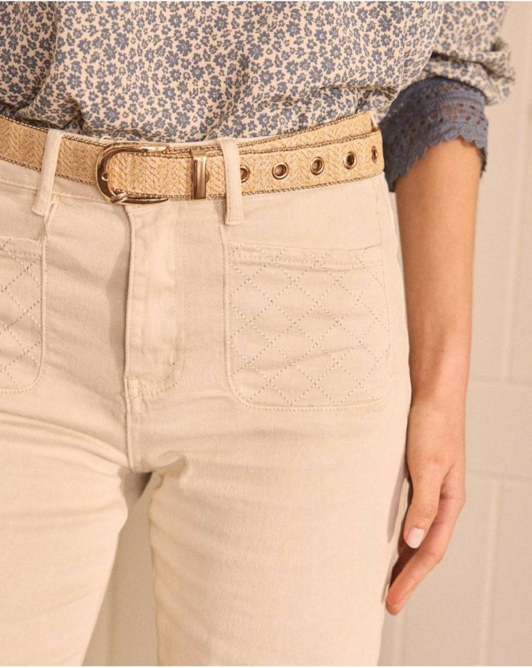 Polín Et Moi Renata Denim Pants Trousers Women Beige - Image 2