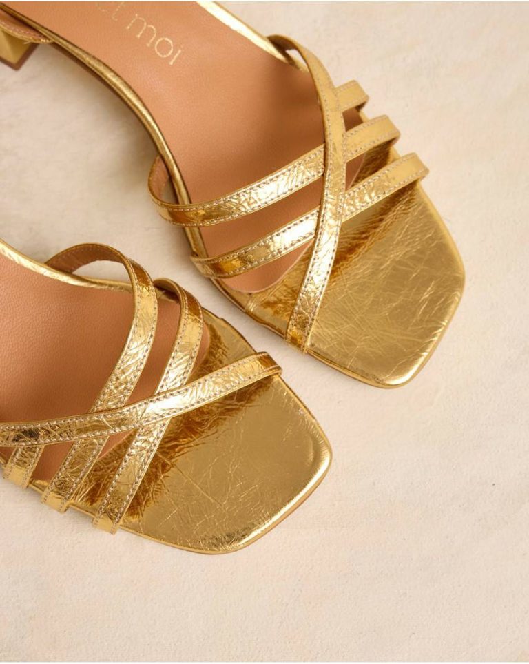 Polín Et Moi Sandals Women Dorani Strappy Sandal Gold - Image 2