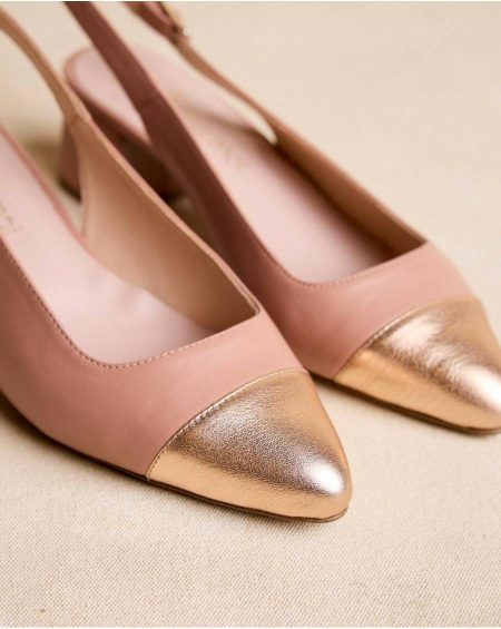 Polín Et Moi Teyla Toe Cap Slingback Rose Heels Women