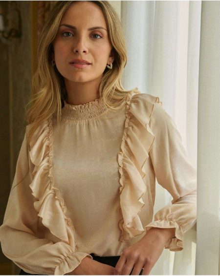 Polín Et Moi Women Blouse Ruffle Norma Tops Beige
