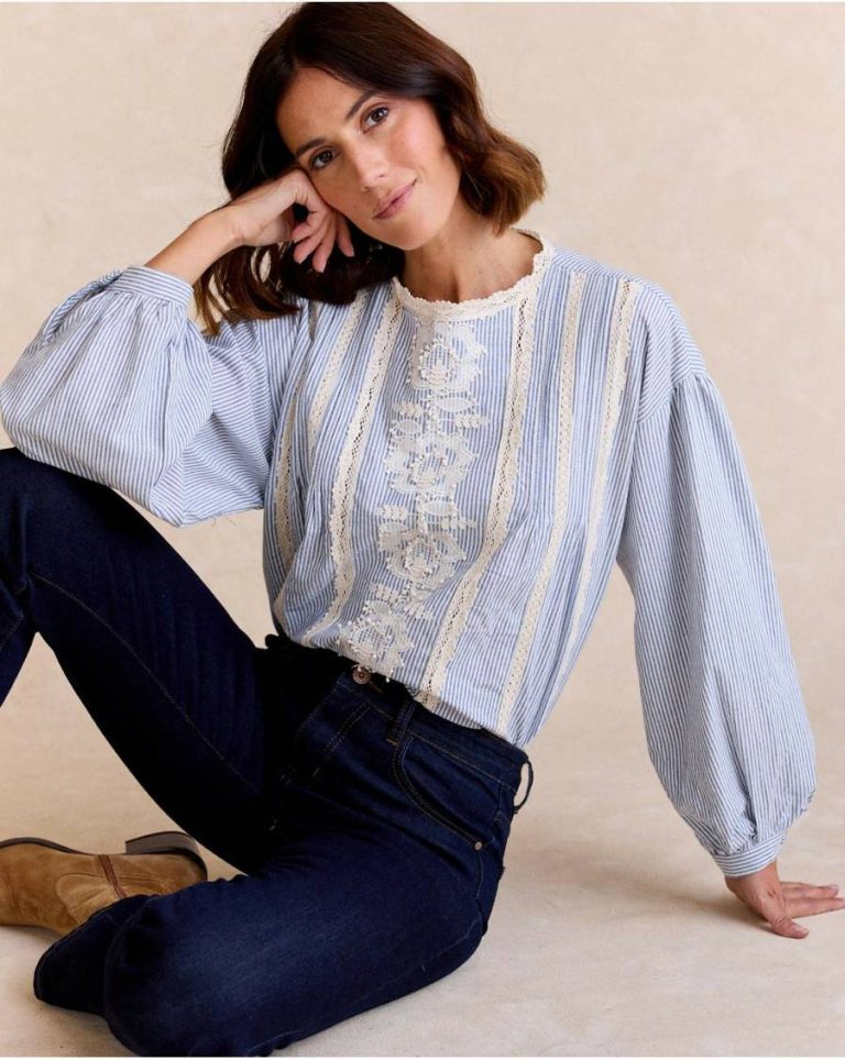 Polín Et Moi Women Celestial Blouses And Shirts Simona Striped Shirt - Image 2