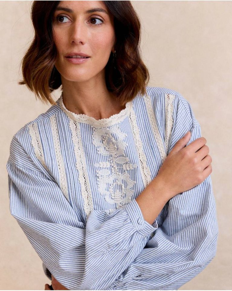 Polín Et Moi Women Celestial Blouses And Shirts Simona Striped Shirt - Image 3