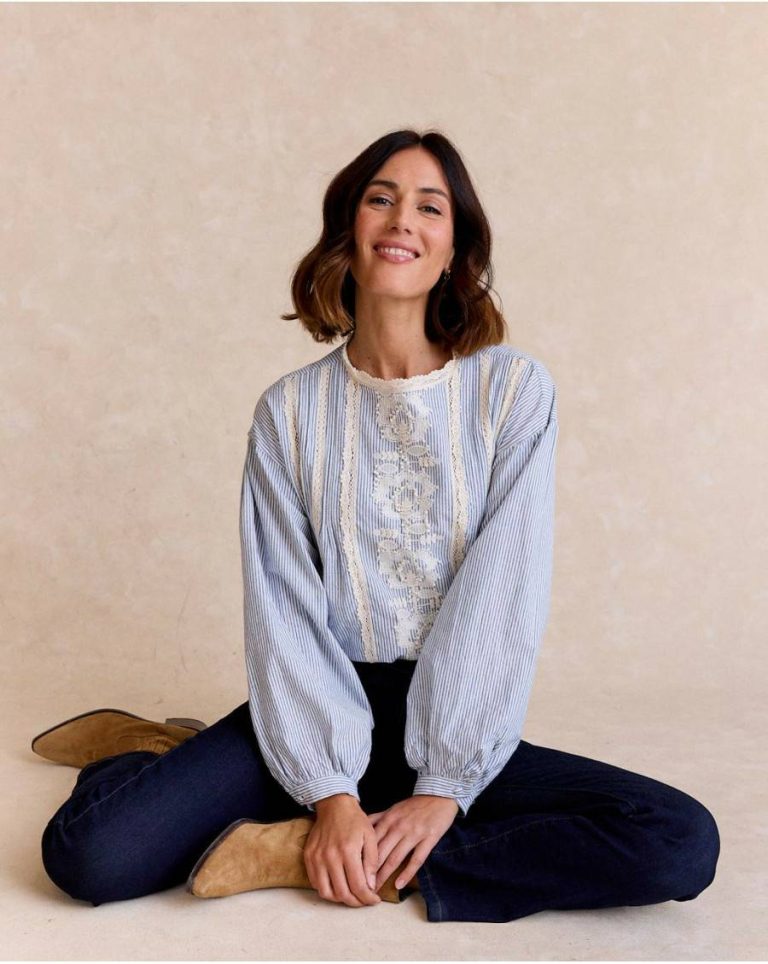 Polín Et Moi Women Celestial Blouses And Shirts Simona Striped Shirt - Image 5