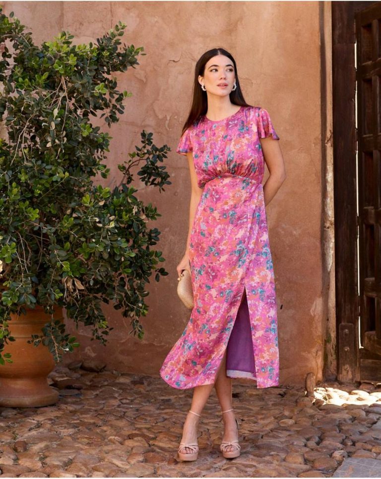 Polín Et Moi Women Maternity Delfina Print Dress Raspberry - Image 2