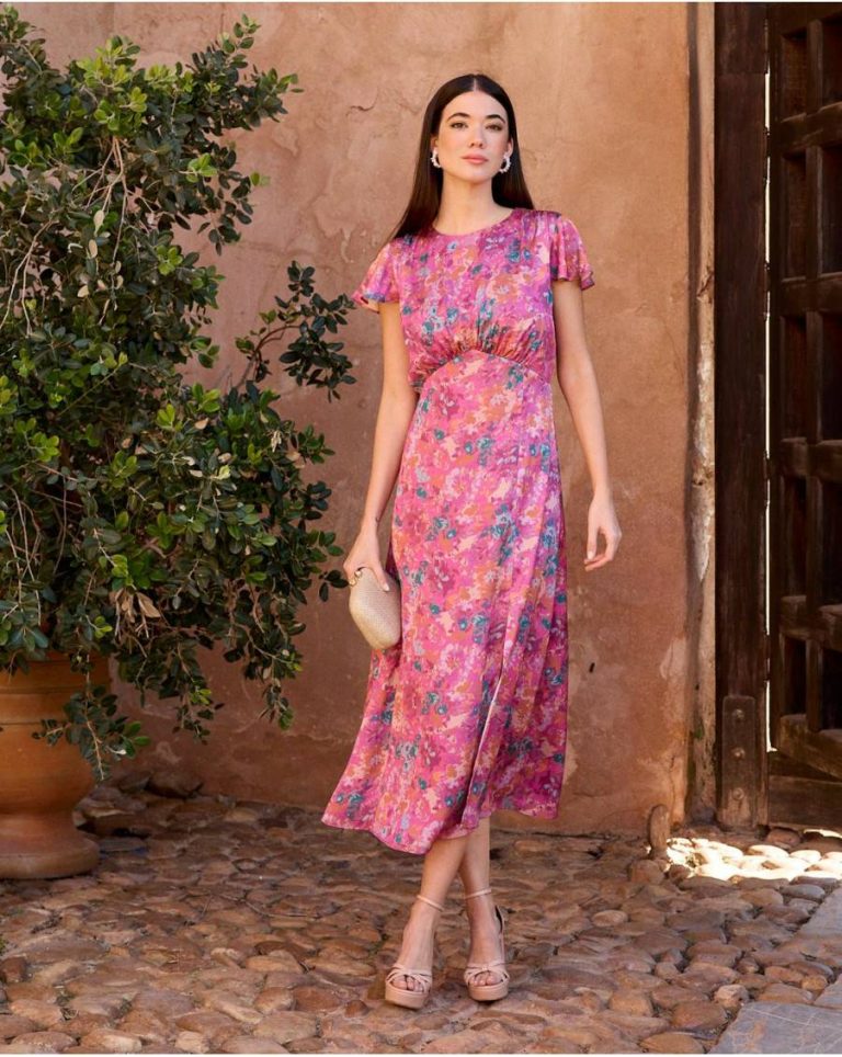 Polín Et Moi Women Maternity Delfina Print Dress Raspberry