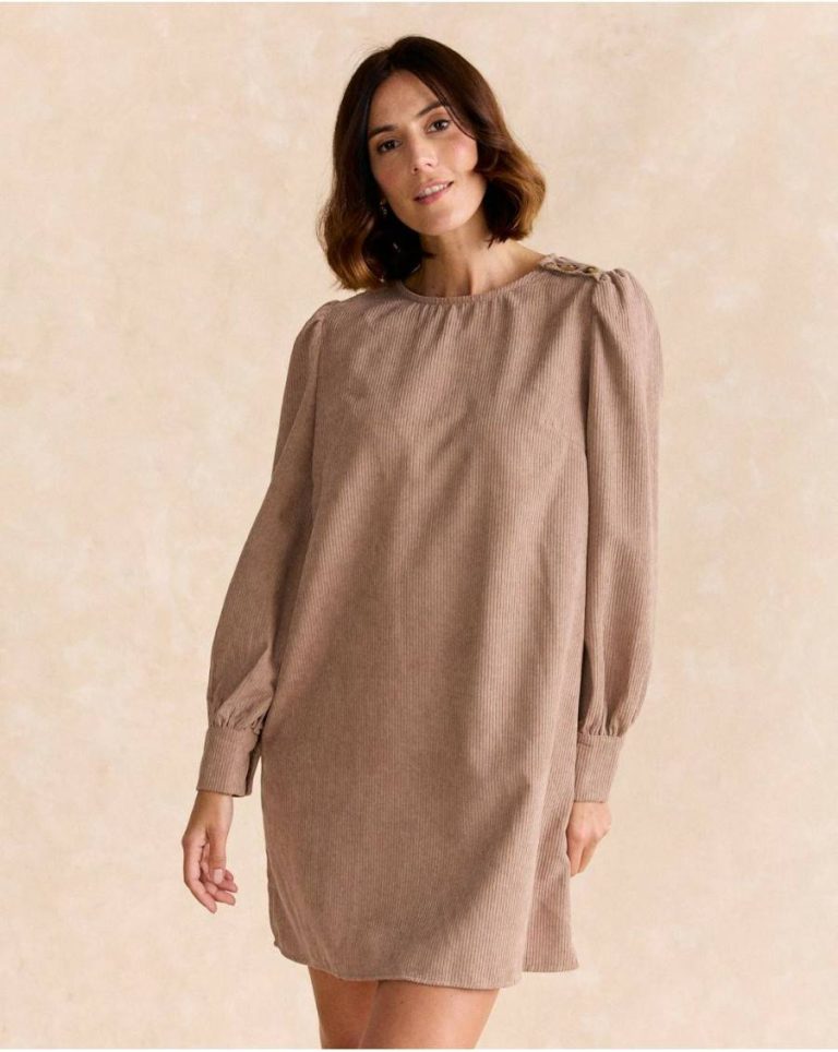 Polín Et Moi Women Milen Short Dress Dresses Taupe - Image 3