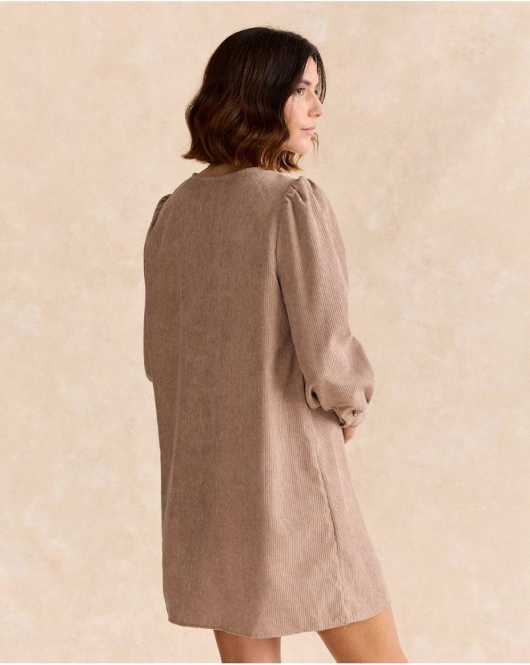 Polín Et Moi Women Milen Short Dress Dresses Taupe - Image 4