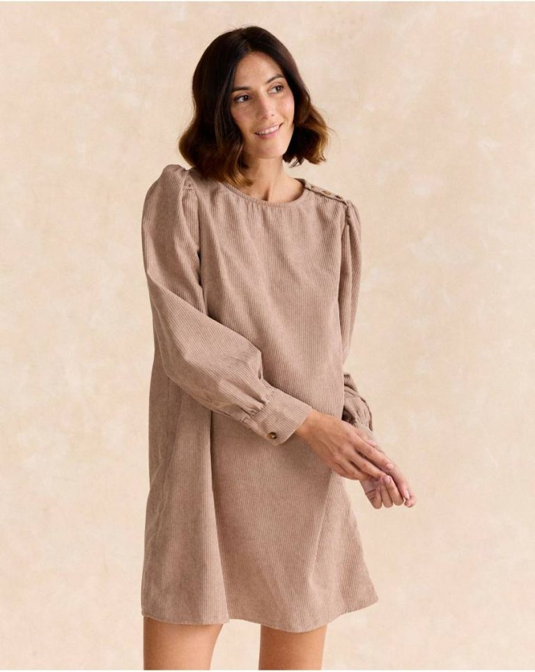 Polín Et Moi Women Milen Short Dress Dresses Taupe - Image 5
