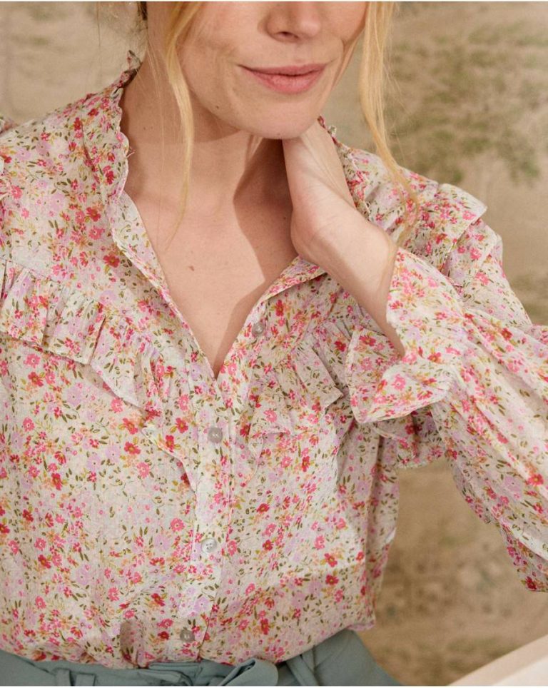 Polín Et Moi Women Water Green Blouses And Shirts Orian Ruffled Blouse - Image 5