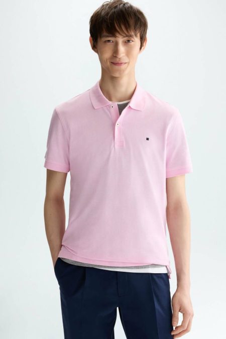 Polo Shirts Men Pink Purificacion Garci Piqué Polo Shirt