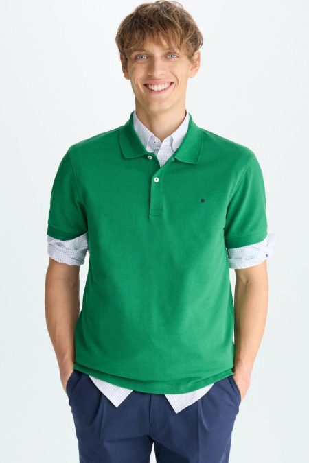 Polo Shirts Men Piqué Polo Shirt Green Purificacion Garci