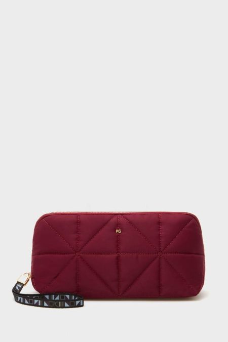 Pouches And Wash Bags Purificacion Garci Men Burgundy Nylon Wash Bag