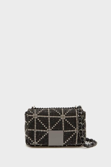 Purificacion Garci Black/Crystal Evening Homenaje Acolchado Crossbody Bag Women