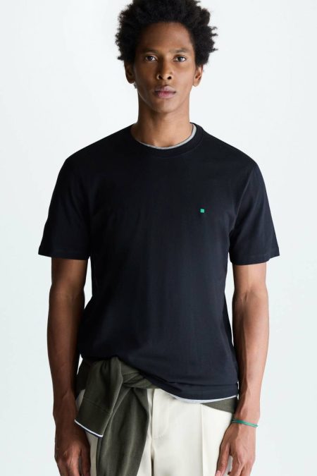 Purificacion Garci Black Men Cotton T-Shirt T-Shirts
