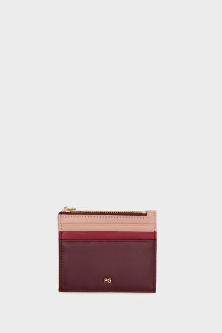 Purificacion Garci Card Holders And Coin Purses Dark Red Sail Zipped Card Holder Women