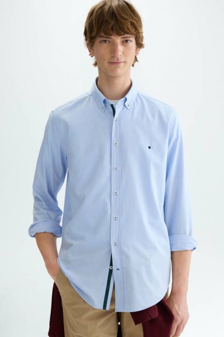 Purificacion Garci Cinta Pg Oxford Shirt Shirts Sky Blue Men
