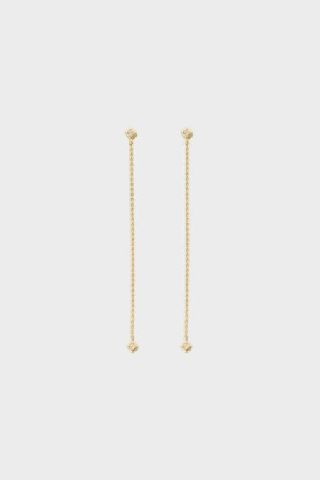 Purificacion Garci Earrings Gold/Crystal Women Tetrominó Drop Earrings