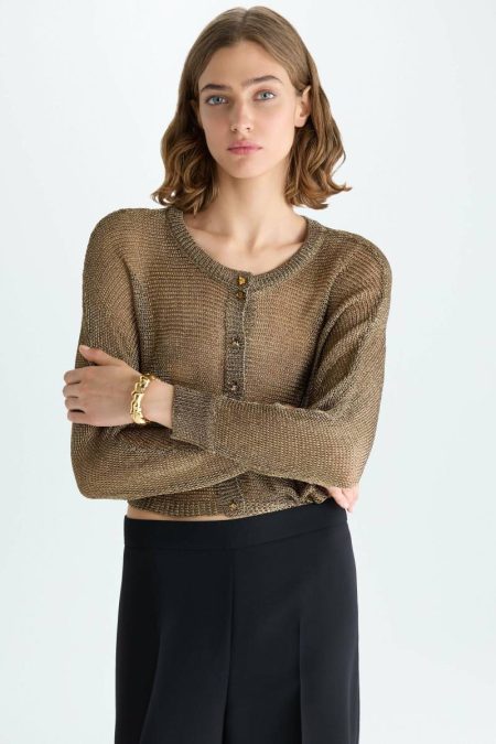 Purificacion Garci Evening Gold Metallic Multi-Position Oversize Jacket Women