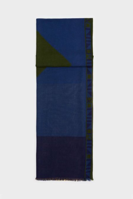 Purificacion Garci Geo Cinta Wool Scarf Women Blue Scarves