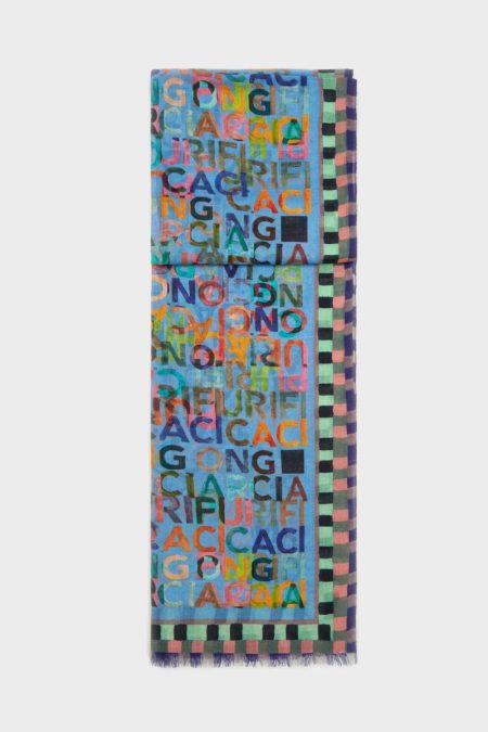 Purificacion Garci Ginza Wool Scarf Blue Scarves Women