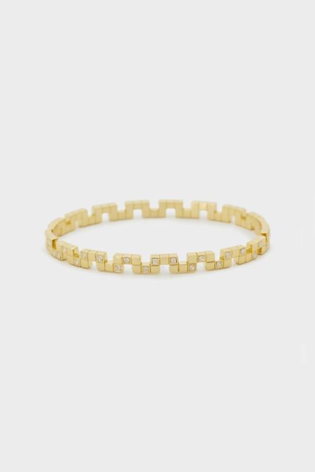 Purificacion Garci Gold/Crystal Bracelets Women Tetrominó Bracelet