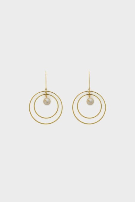 Purificacion Garci Gold/Pearl Satélite Earrings Earrings Women