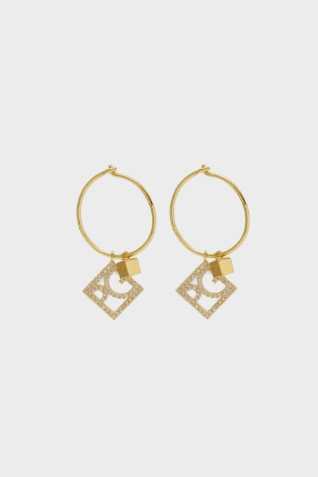 Purificacion Garci Gold Pg Capitals Hoop Earrings Women Earrings