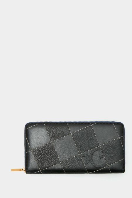 Purificacion Garci Large Wallets Combinación Única Zipped American Wallet Women Black