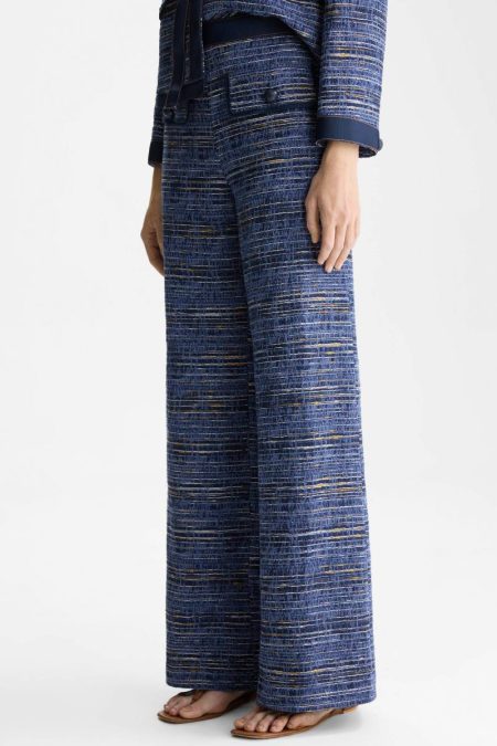 Purificacion Garci Navy Trousers Women Denim Effect Woven Straight-Fit Trousers