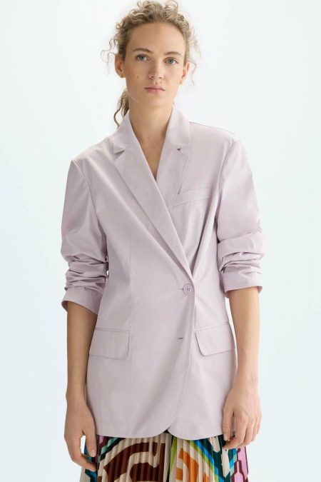 Purificacion Garci Pink Technical Oversize Tailored Jacket Jackets Women