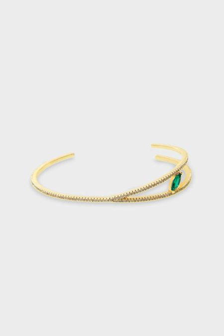 Purificacion Garci Radiant Cuff Gold/Green Women Bracelets