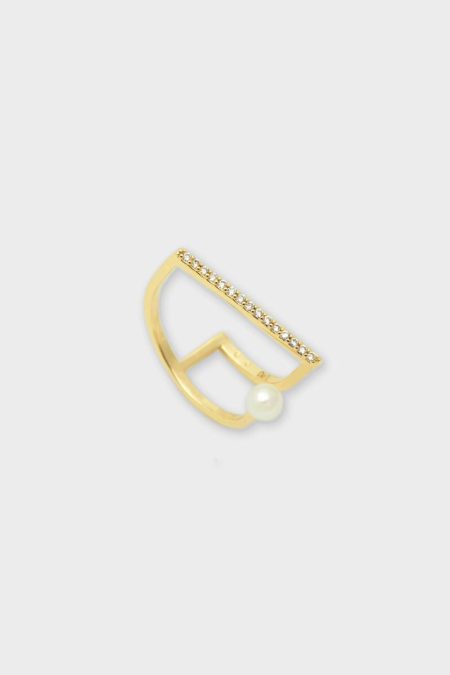 Purificacion Garci Radiant Pearl Ring Rings Gold Women