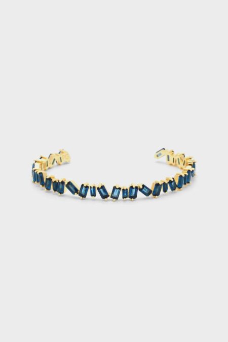 Purificacion Garci Rectangles Cuff Bracelets Gold/Blue Women