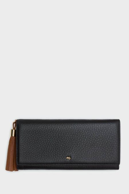 Purificacion Garci Samburu American Wallet With Detachable Coin Purse Women Black Large Wallets