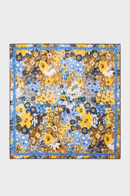 Purificacion Garci Scarves Women Vivaldi 53 Silk Scarf Blue/Yellow