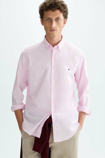 Purificacion Garci Shirts Men Pink Oxford Shirt