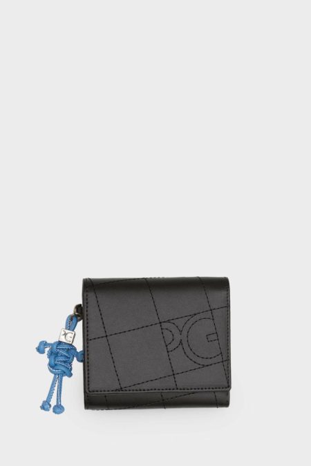 Purificacion Garci Small Wallets Women Cubi Fold Over Japanese Wallet Black