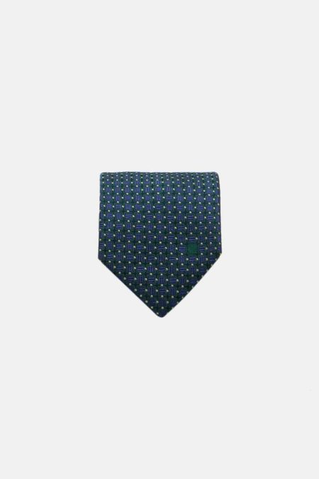 Purificacion Garci Ties Green/Blue/White Polka Dots Geometric Motives Silk Tie Men