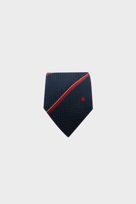 Purificacion Garci Ties Navy/Red/White Striped Silk Tie Men