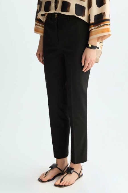 Purificacion Garci Trousers Black Women Satin Slim-Leg Trousers