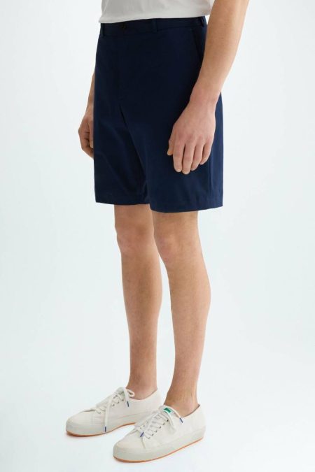 Purificacion Garci Trousers Cotton Twill Regular Fit Bermuda Shorts Men Navy