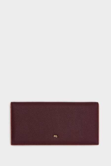 Purificacion Garci Women Burgundy Tándem Fold Over American Wallet Large Wallets