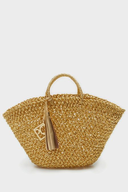 Purificacion Garci Women Gold Handbags Capazo Handbag