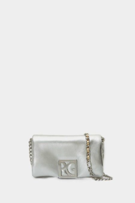 Purificacion Garci Women Homenaje Acolchado Clutch Crossbody Bags Silver