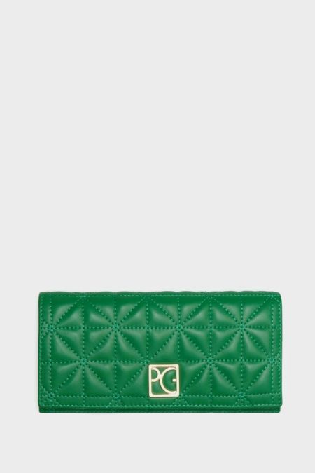 Purificacion Garci Women Large Wallets Homenaje Acolchado American Wallet Grass Green